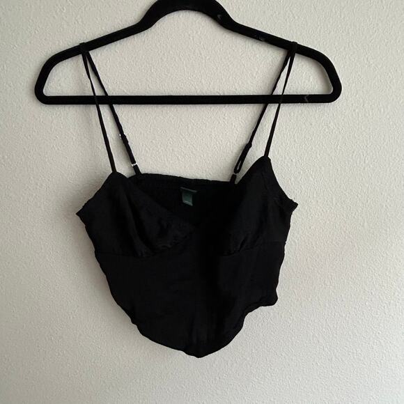 Black Cami Top Sweetheart Neckline Sleeveless Tank Top Casual Size S - Picture 5 of 9